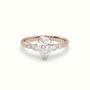 Pear Diamond Solitaire Side Stone Engagement Ring — Rose Gold