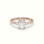 Radiant Diamond Solitaire Side Stone Engagement Ring — Rose Gold