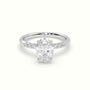 Oval Cut Diamond Pave Engagement Ring — White Gold