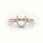 Round Cut Diamonds “U” Initials Monogram Alphabet Ring — Rose Gold
