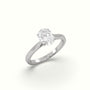 Oval Cut Solitaire Diamond 4 Prongs Ring — White Gold