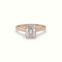 Radiant Cut Diamond Bezel Set Engagement Ring — Rose Gold