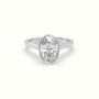 Oval Cut Diamond Bezel Set Engagement Ring — White Gold