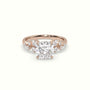 Cushion Diamond Side Stone Engagement Ring — Rose Gold