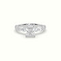 Radiant Diamond Side Stone Engagement Ring — White Gold