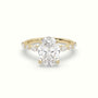Oval Center Diamond Engagement Ring With Marquise And Round Side Stones — Yellow Gold