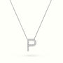 Initial "P" Diamond Necklace - 18k Gold — White Gold