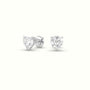 Heart Cut Solitaire Lab-Grown Diamond Stud Earrings 18K White Gold