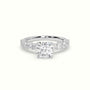 Asscher Cut Diamond Engagement Ring With Side Stones — White Gold