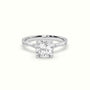 Asscher Diamond Side Stone Engagement Ring — White Gold