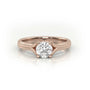 Round Cut 4 Prongs Double Shank Solitaire Engagement Ring — Rose Gold