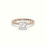 Cushion Cut Diamond Solitaire Engagement Ring — Rose Gold