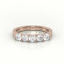 Round Diamonds Shared Prongs Half-Eternity Wedding Band — Rose Gold