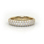 Round Cut 3 Row Pave Set Half Eternity Band — Yellow Gold