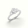 Oval Trilogy Diamond Engagement Ring — White Gold