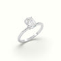 Oval Diamond Ring With Hidden Halo Setting — White Gold