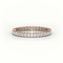 Princess Cut Diamond Bar Setting Eternity Wedding Band — Rose Gold
