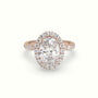 Oval Diamond Halo Pave Engagement Ring — Rose Gold
