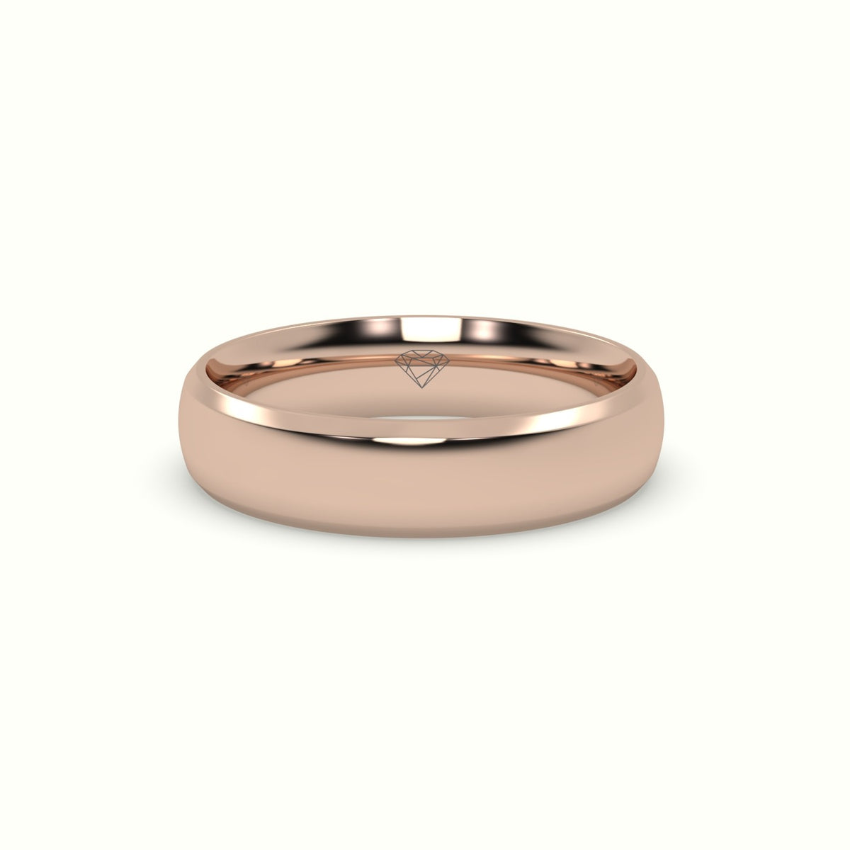 Modern Court Wedding Band — Rose Gold