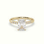Radiant Cut Diamond Pave Engagement Ring — Yellow Gold