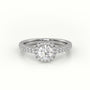 Round-Cut Diamond Halo Scallop Setting Engagement Ring — White Gold