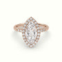 Marquise Cut Diamond Halo Engagement Ring — Rose Gold