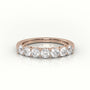 Round Cut Diamonds Shared Prongs Half Eternity Wedding Band — Rose Gold