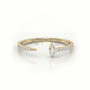 Marquise Cut Diamond 2 Prongs Open Pave Setting Ring — Yellow Gold