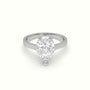 Pear-Shaped Diamond Solitaire Ring — White Gold