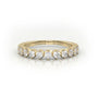 Round Cut Shared Prongs Set Half Eternity Band — Yellow Gold