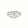 Asscher Cut Diamond Engagement Ring With Side Stones — White Gold