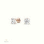 4 Prong Round Lab-Grown Diamond Stud Earrings - Free Setting 18K Rose Gold