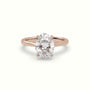 Oval Cut Hidden Halo Cathedral Engagement Ring — Rose Gold