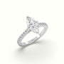 Pavé Marquise Diamond Engagement Ring With Side Stones — White Gold