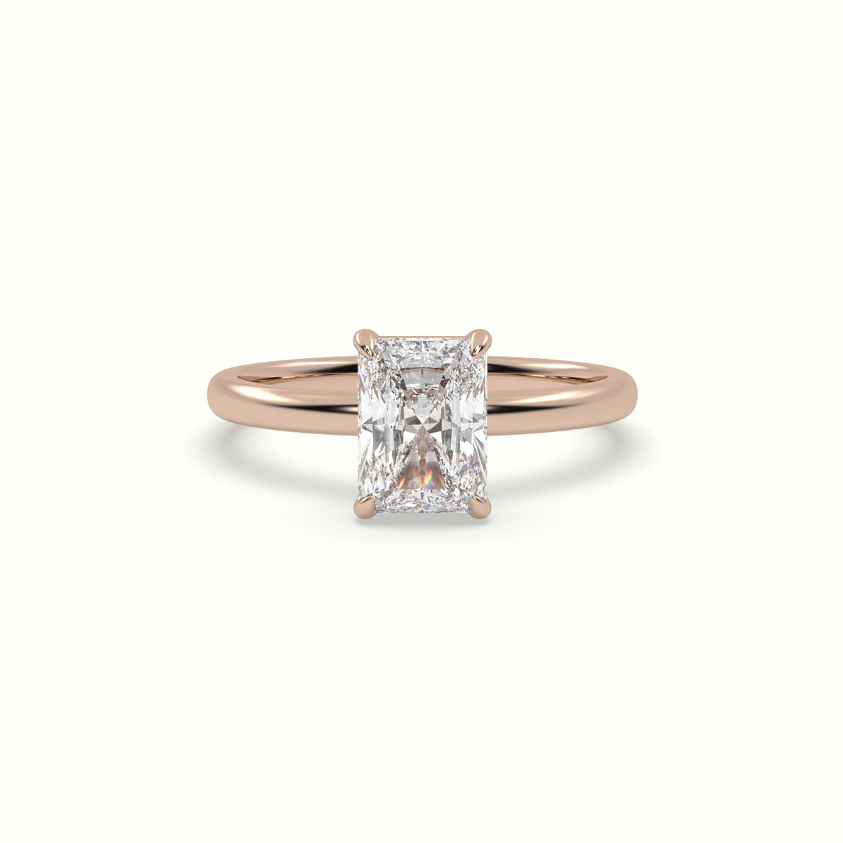 Radiant Solitaire Engagement Ring — Rose Gold