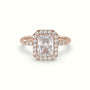 Radiant Cut Halo Diamond Engagement Ring — Rose Gold
