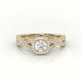 Round Cut Diamond 4 Prongs Infinity Design Engagement Ring — Yellow Gold