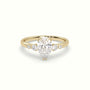 Pear Diamond Solitaire Side Stone Engagement Ring — Yellow Gold