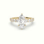 Marquise Cut Diamond Engagement Ring With Side Stones — Yellow Gold