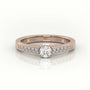 Round-Cut Diamond 4 Prong Channel Setting Engagement Ring — Rose Gold