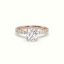 Round Cut Diamond Pave Engagement Ring — Rose Gold