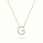Initial "G" Diamond Necklace - 18k Gold — Yellow Gold