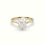 Pear Diamond Side Stone Engagement Ring — Yellow Gold