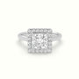 Princess Cut Halo Diamond Engagement Ring — White Gold