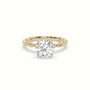 Round Cut Diamond Solitaire Engagement Ring — Yellow Gold