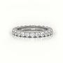 Round Cut Diamond Low Dome Basket Eternity Wedding Band — White Gold