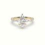 Marquise Cut Diamond Engagement Ring With Side Stones — Yellow Gold