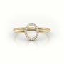Round Cut Diamonds “O” Initials Monogram Alphabet Ring — Yellow Gold