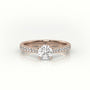 Round Cut Diamond 4 Prongs Scallop Setting Engagement Ring — Rose Gold
