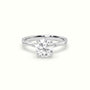 Round Diamond Side Stone Engagement Ring — White Gold
